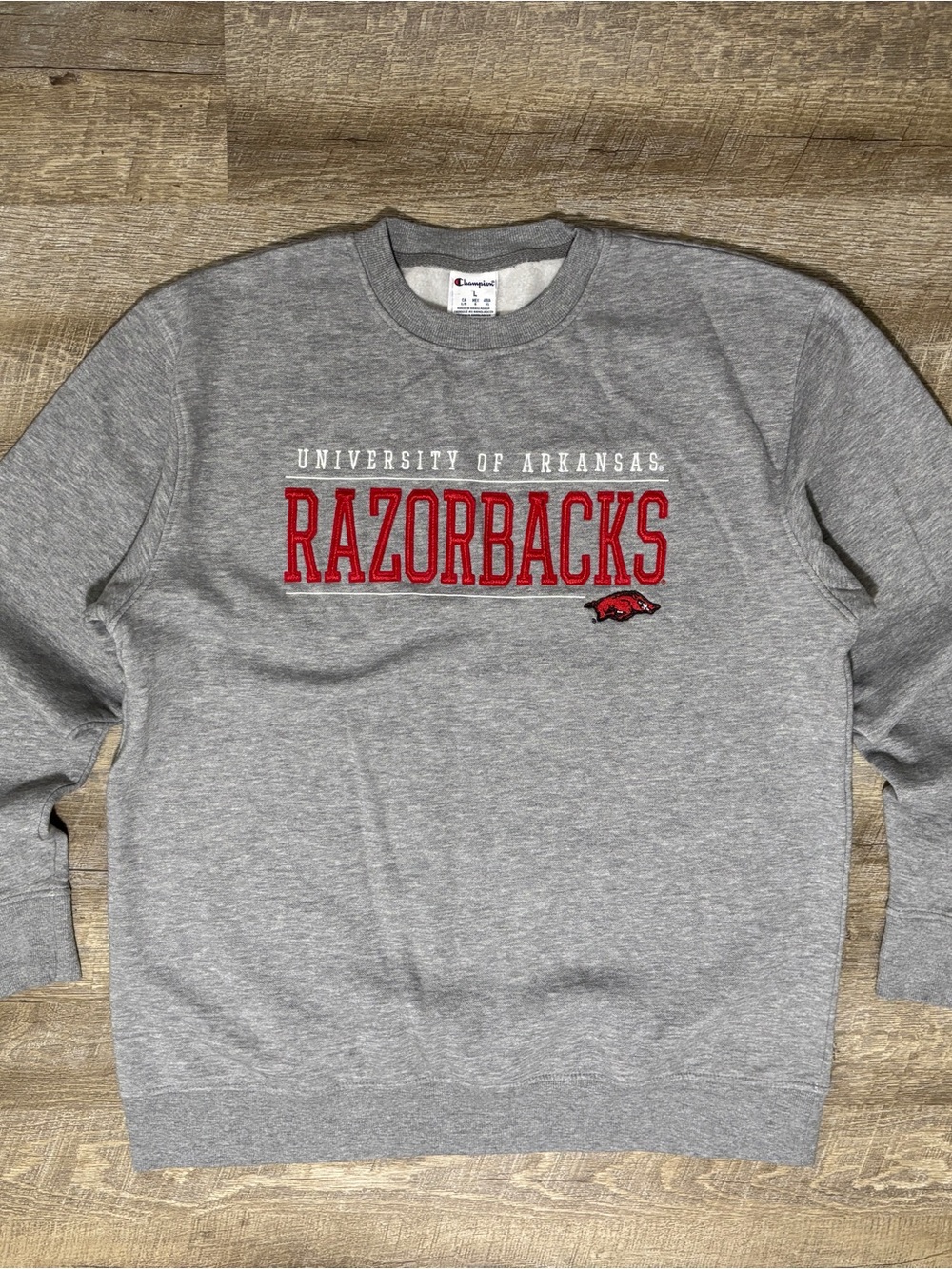 Y2K University Of Arkansas Razorbacks Sweatshirt Men's L Embroidered Champion